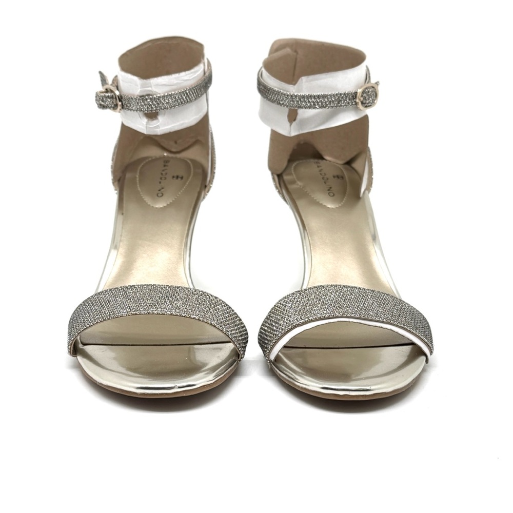 Bandolino Madia Sandal Gold Metallic Shimmer Heels Size 8 - Picture 5 of 11